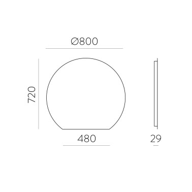 ACB SUNSET 720xØ800 Espejo LED 3000K sin Marco