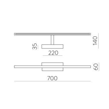 ACB MENORCA 700 Aplique de Galería Cuero 3000-4000K
