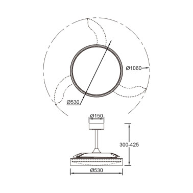 MANTRA GLASS FAN Ø53 Ventilador Plafón Blanco