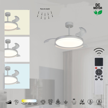 MANTRA GLASS FAN Ø44 Ventilador Plafón Blanco