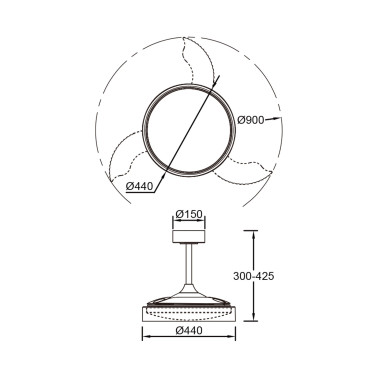 MANTRA GLASS FAN Ø44 Ventilador Plafón Blanco