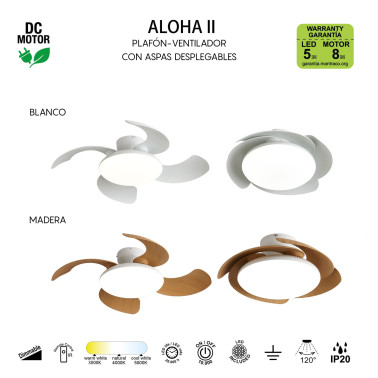 MANTRA ALOHA II Ventilador Plafón Blanco
