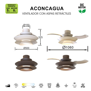 MANTRA ACONCAGUA Ventilador Plafón Café