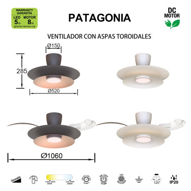 MANTRA PATAGONIA Ventilador Plafón Blanco