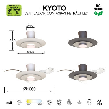 MANTRA KYOTO Ventilador Plafón Blanco