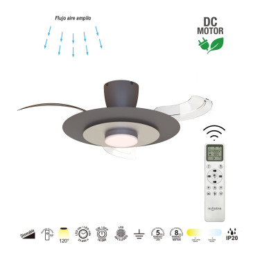 MANTRA KYOTO Ventilador Plafón Café-Níquel