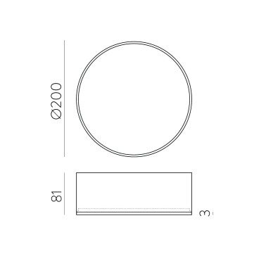 ACB ALIS 200 Plafón Negro 25W 2700-4000K