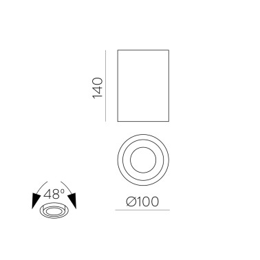 ACB MUSCA Foco de Techo Negro GU10