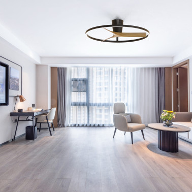 MANTRA NEPAL II Ø100 Ventilador Plafón Negro-Madera