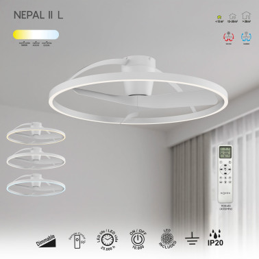 MANTRA NEPAL II Ø100 Ventilador Plafón Blanco