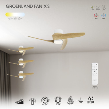 MANTRA GROENLAND Ø79 Ventilador Blanco-Madera