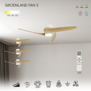 MANTRA GROENLAND Ø102 Ventilador Blanco-Madera