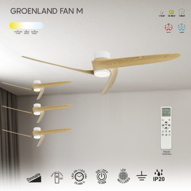 MANTRA GROENLAND Ø122 Ventilador Blanco-Madera