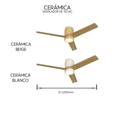 MANTRA CERÁMICA Ventilador Beige-Madera