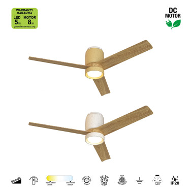 MANTRA CERÁMICA Ventilador Blanco-Madera