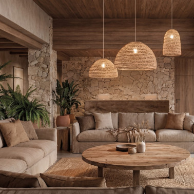 ACB Evens Pantalla Ø600 Rafia Natural