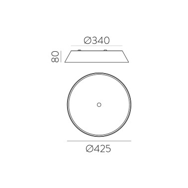 ACB CORA LED Ø425 Plafón Nogal
