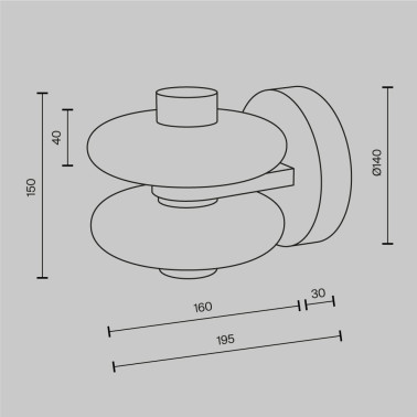 MAYTONI NUVEM Aplique Pared Marrón 8W 3000K