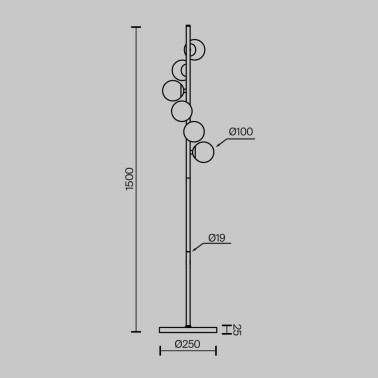 MAYTONI DALLAS Lámpara de Pie Oro-Blanco