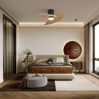 MANTRA ONA Ventilador Negro-Madera