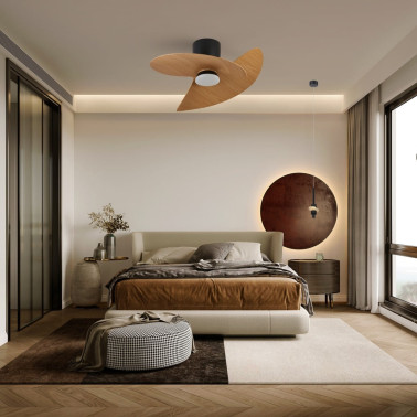 MANTRA ONA Ventilador Negro-Madera