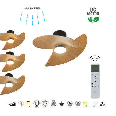 MANTRA ONA Ventilador Negro-Madera