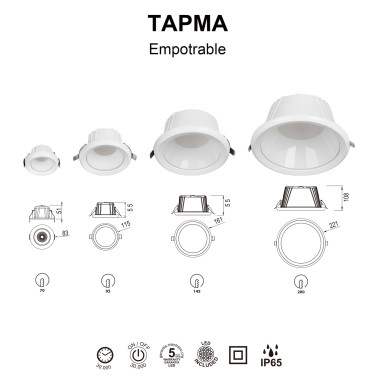 MANTRA TAMPA Empotrable Blanco 30W CCT