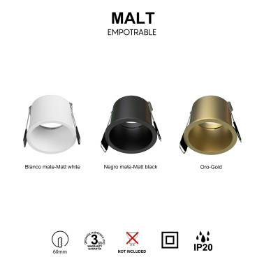 MANTRA MALT Empotrable Blanco GU10