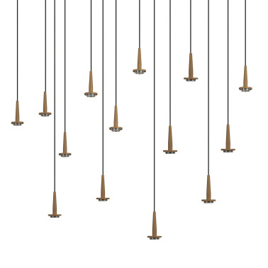 MANTRA ANDROMEDA Led Colgante Oro Sin Tulipa 14L Rectangular