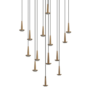 MANTRA ANDROMEDA Led Colgante Oro Sin Tulipa 14L
