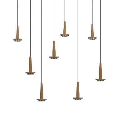 MANTRA ANDROMEDA Led Colgante Oro Sin Tulipa 8L Rectangular