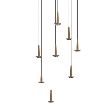 MANTRA ANDROMEDA Led Colgante Oro Sin Tulipa 8L