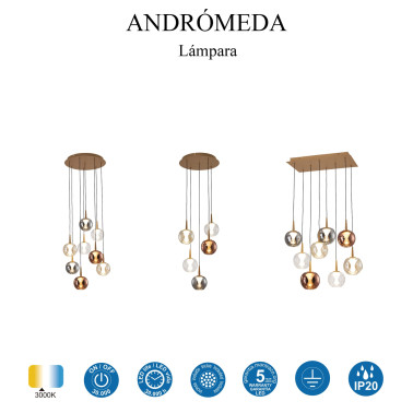 MANTRA ANDROMEDA Led Colgante Cristal 8L