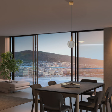 MANTRA ANDROMEDA Led Colgante Cristal Coñac