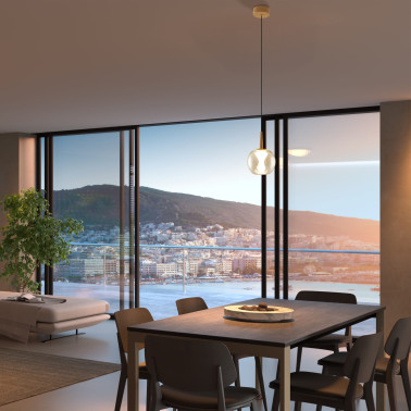 MANTRA ANDROMEDA Led Colgante Cristal Coñac