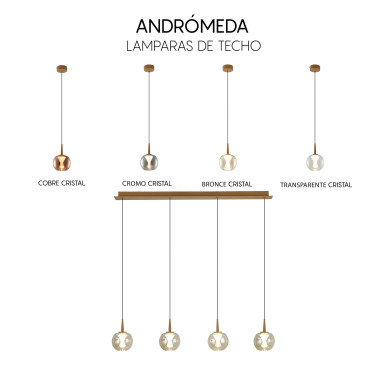 MANTRA ANDROMEDA Led Colgante Cristal Cromo