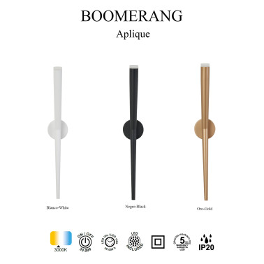 MANTRA BOOMERANG Aplique LED Negro