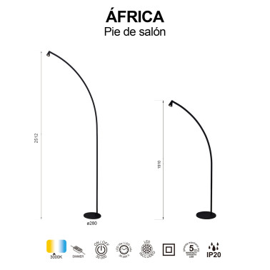 MANTRA ÁFRICA 2512 Led Pie Negro