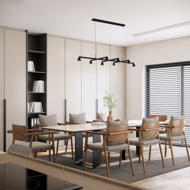 MANTRA ÁFRICA Led Colgante Negro 8L