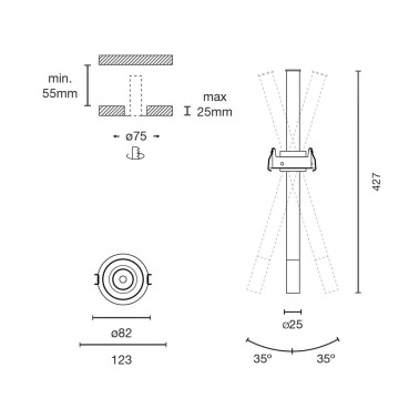 FARO IZAR Empotrable Blanco 35º 2700K ON-OFF