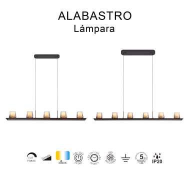 MANTRA ALABASTRO 1020 Colgante Ceniza 55W