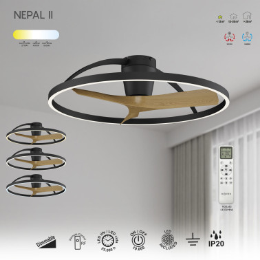 MANTRA NEPAL II Ventilador Plafón Negro-Madera
