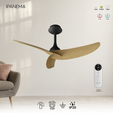 MANTRA IPANEMA III Ventilador Negro-Madera 3 Palas
