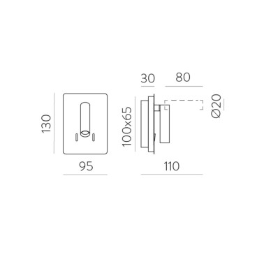 ACB MANAT MINI Aplique Lector Negro