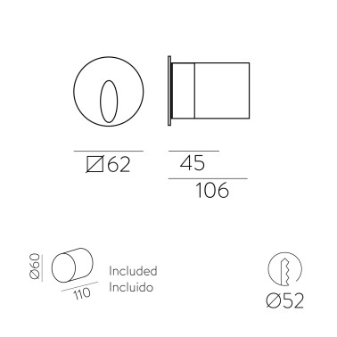 ACB ORION Empotrable de Pared Blanco 2700K