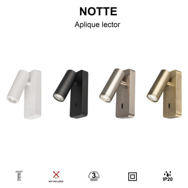 MANTRA NOTTE Aplique Lector Mini GU10 Cuero