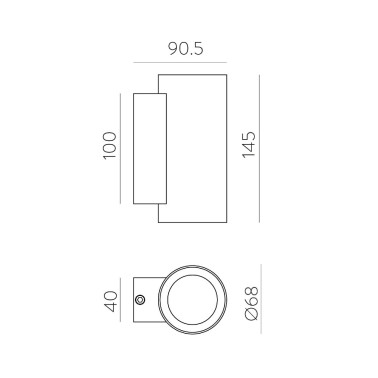 ACB NOX LED Aplique Antracita