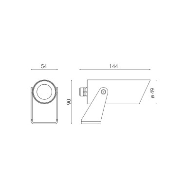 GOCCIA DART SPOT Ø49 Proyector Negro 30º 3000K
