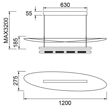MANTRA ABISAL 1200 Colgante Negro-Madera