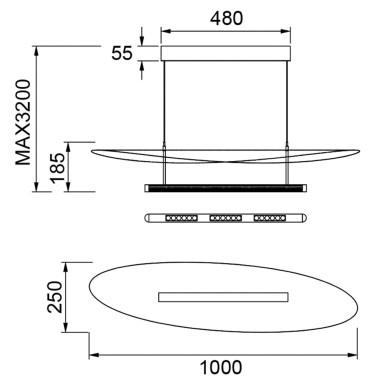 MANTRA ABISAL 1000 Colgante Negro-Madera